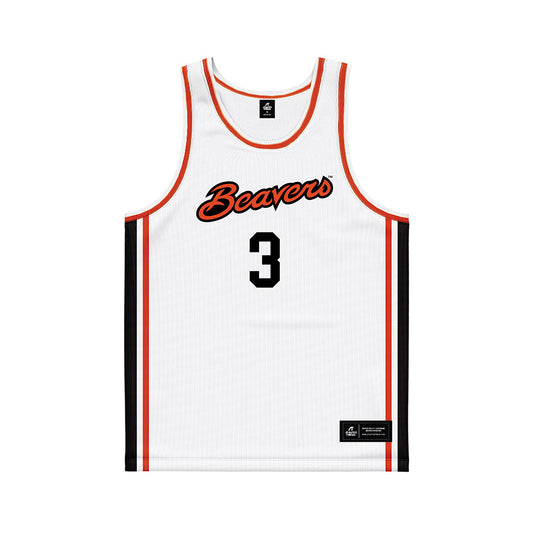 Oregon State - NCAA Men's Basketball : Malcolm Christie - White Basketball Jersey-0