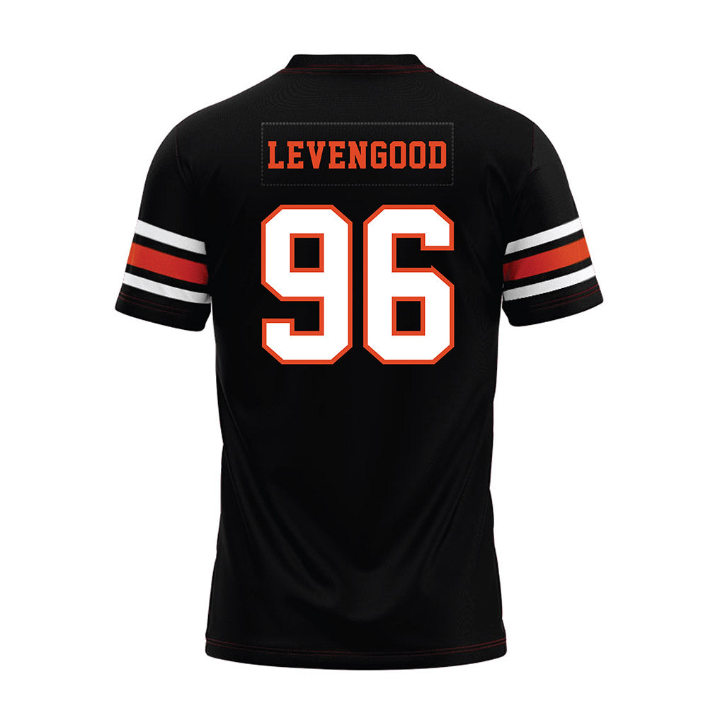 Oregon State - NCAA Football : Luke Levengood - Black Premium Football Jersey-1