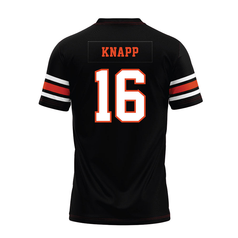 Oregon State - NCAA Football : Logan Knapp - Black Premium Football Jersey-1