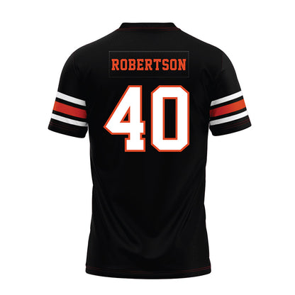 Oregon State - NCAA Football : Jackson Robertson - Black Premium Football Jersey-1