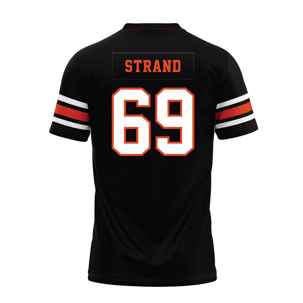 Oregon State - NCAA Football : Jacob Strand - Black Premium Football Jersey-1