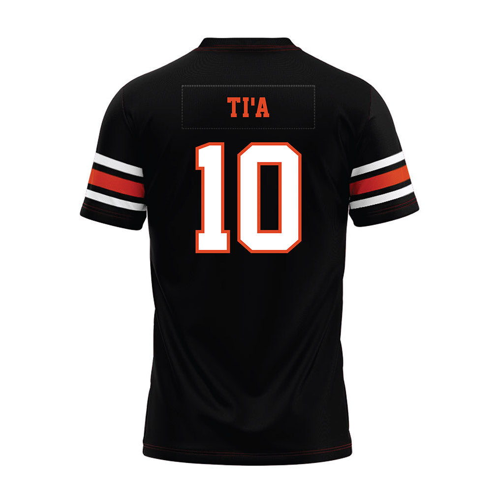 Oregon State - NCAA Football : Tristan Ti'a - Black Premium Football Jersey-1