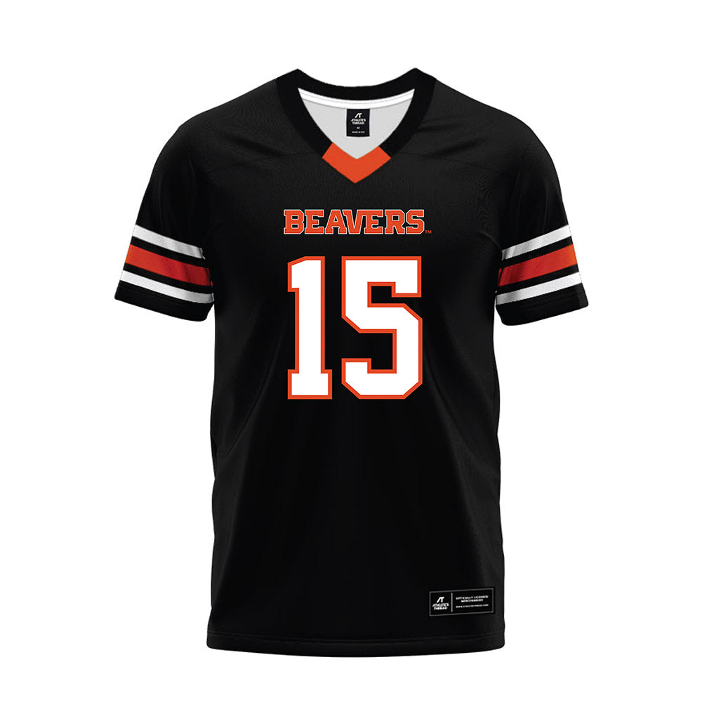 Oregon State - NCAA Football : Tahjae Mullix - Black Premium Football Jersey-0