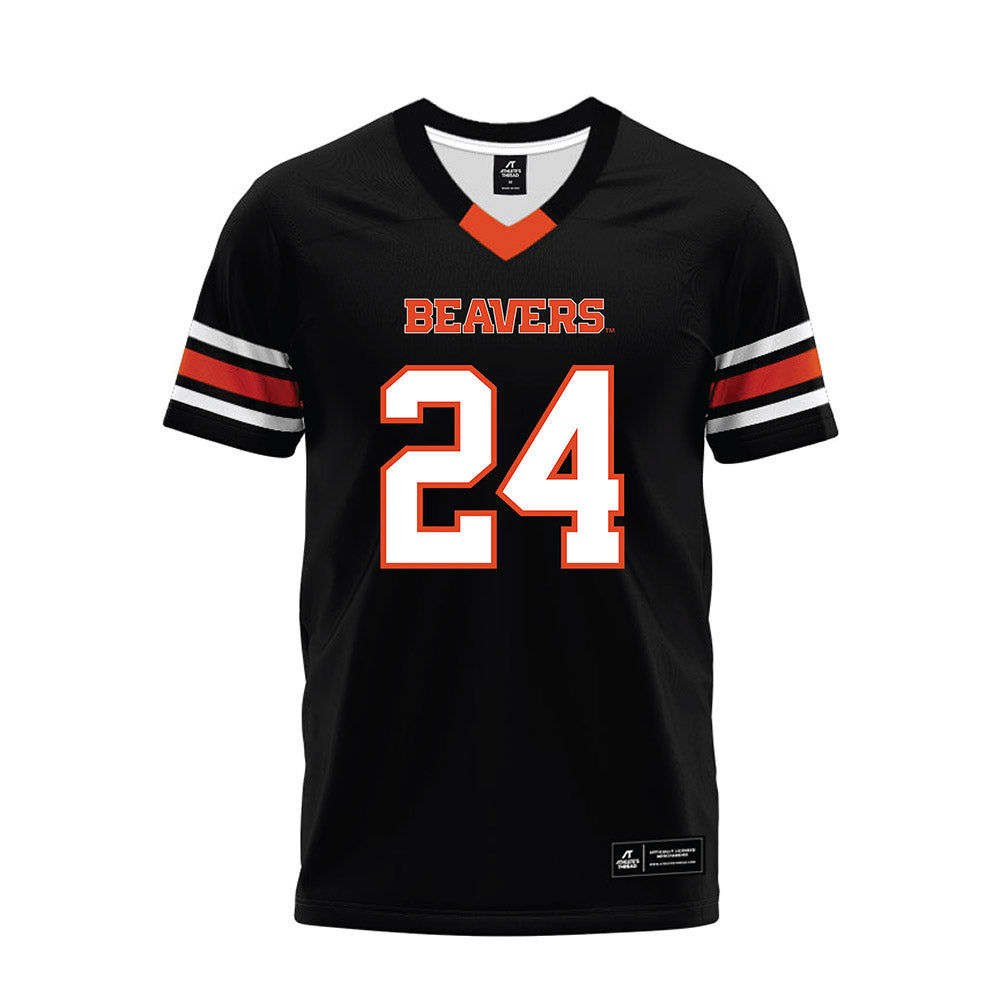 Oregon State - NCAA Football : Tyjai Hopper - Black Premium Football Jersey-0