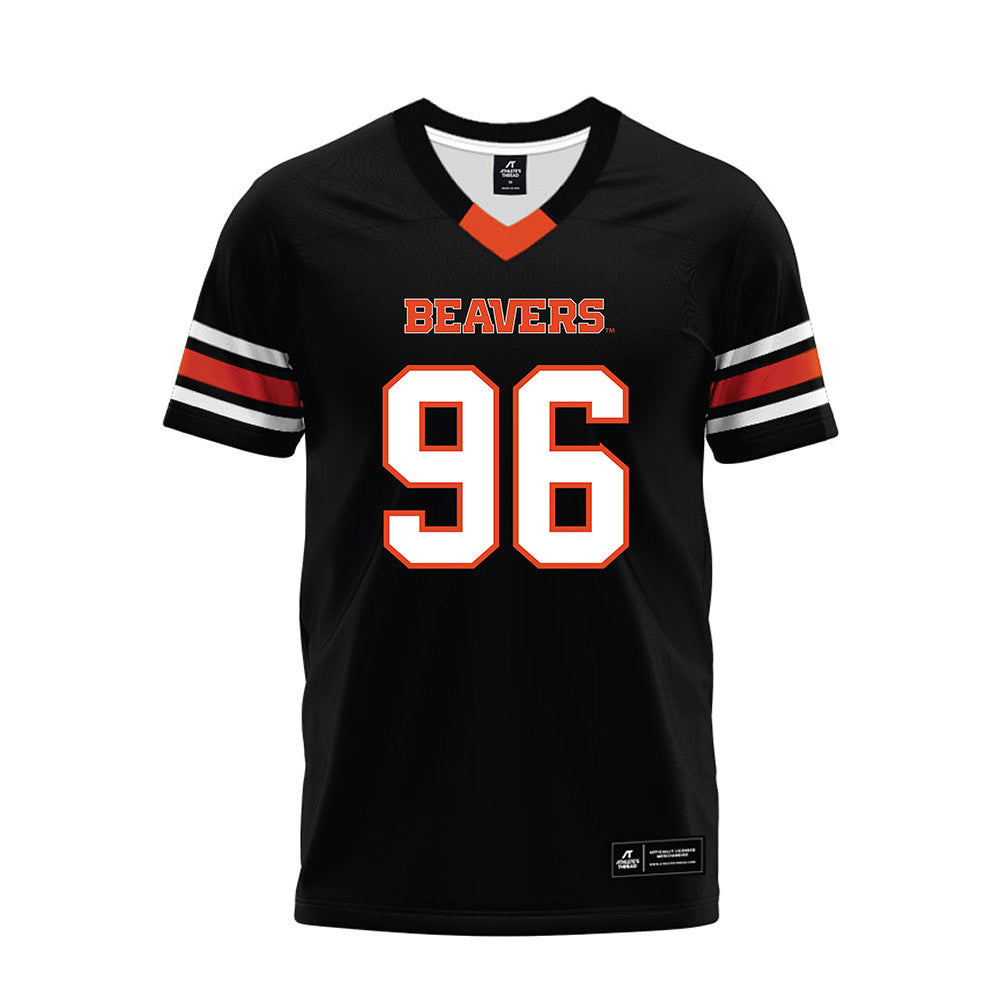 Oregon State - NCAA Football : Luke Levengood - Black Premium Football Jersey-0