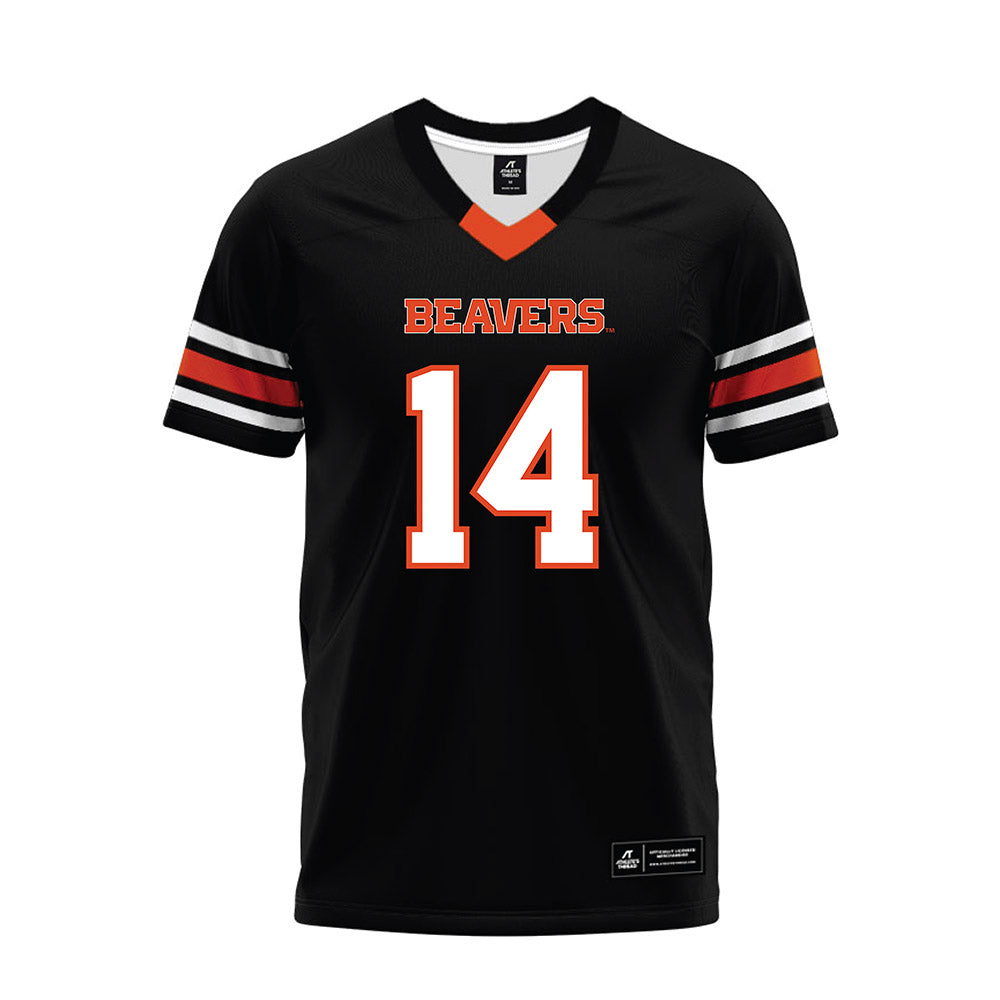 Oregon State - NCAA Football : Eddie Freauff - Black Premium Football Jersey-0