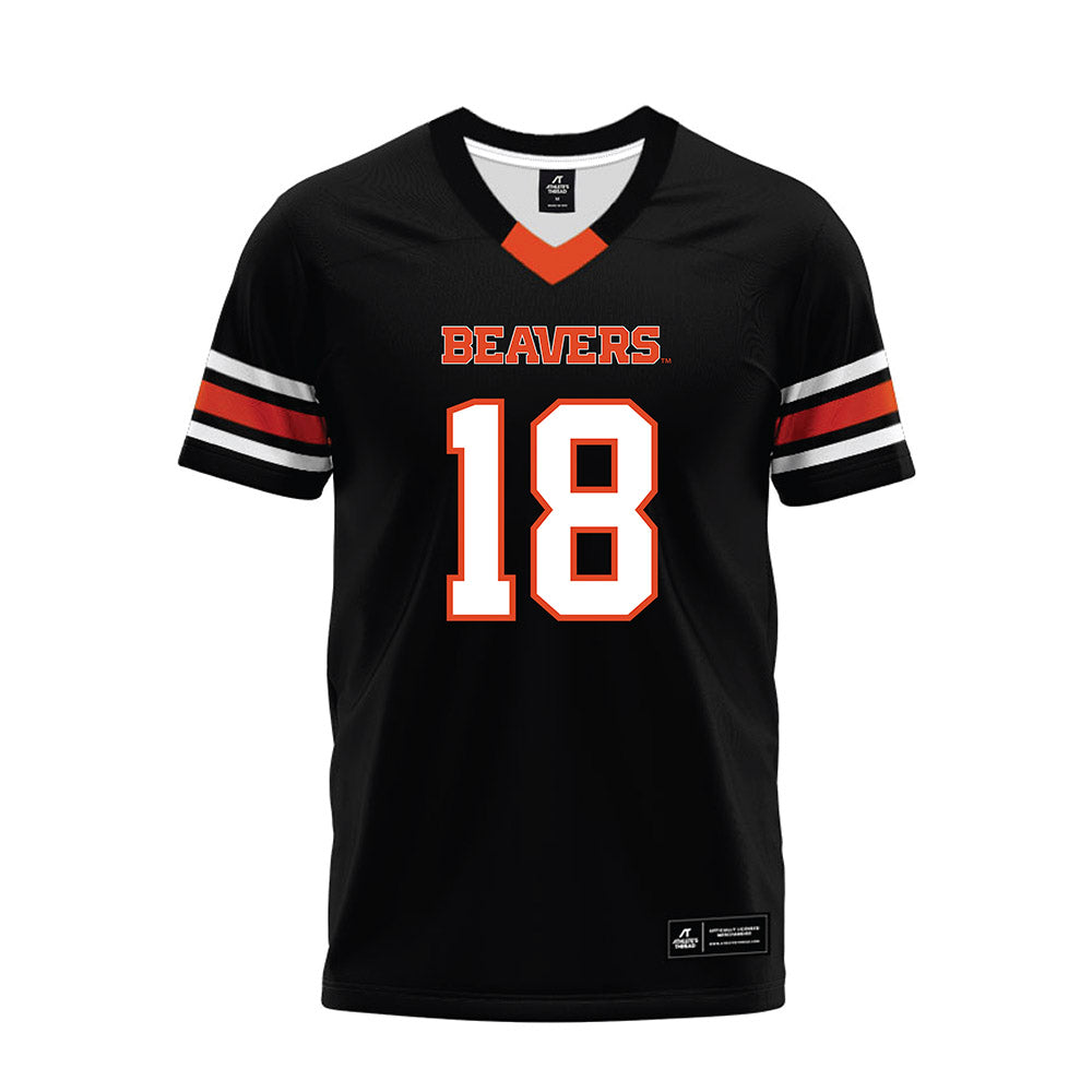 Oregon State - NCAA Football : Kai Wallin - Black Premium Football Jersey-0