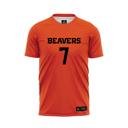 Oregon State - NCAA Men's Soccer : Max Eisenberg - Orange Soccer Jersey-0