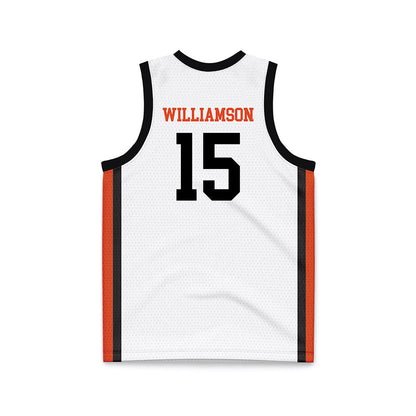Oregon State - NCAA Women's Basketball : Lizzy Williamson - White Basketball Jersey-1