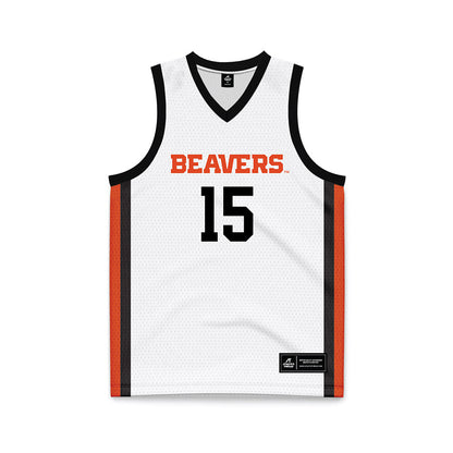 Oregon State - NCAA Women's Basketball : Lizzy Williamson - White Basketball Jersey-0