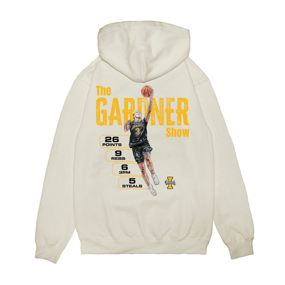Idaho - NCAA Women's Basketball : Kyra Gardner - The Gardner Show Premium Hooded Sweatshirt-1