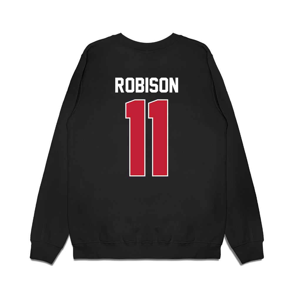 Wisconsin - NCAA Men's Basketball : Jack Robison - Badgers Shersey Premium Crewneck Sweatshirt-1