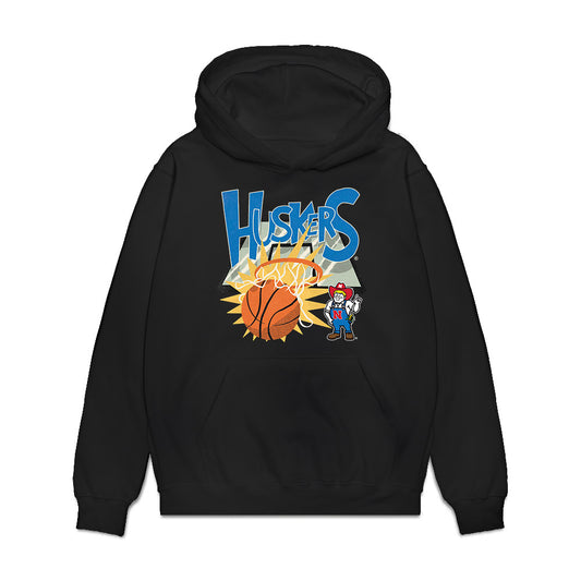 Nebraska - NCAA Men's Basketball : Leo Curtis - Vintage Basketball Premium Hooded Sweatshirt-0