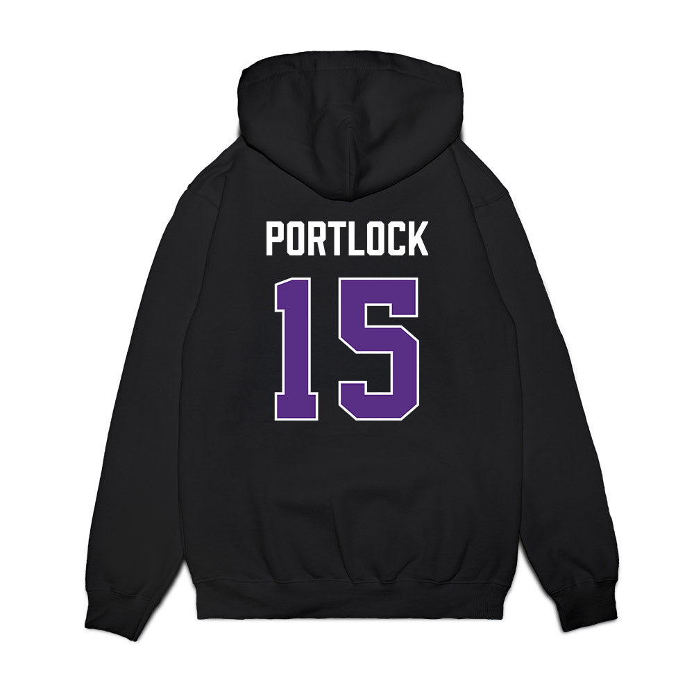 TCU - NCAA Women's Basketball : Sarah Portlock - Vintage Basketball Premium Hooded Sweatshirt-1