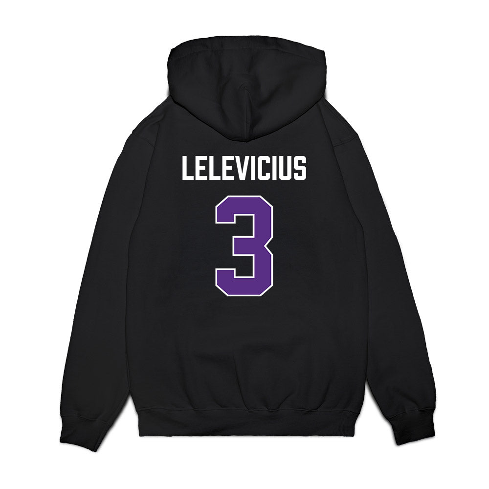 TCU - NCAA Men's Basketball : Liutauras Lelevicius - Vintage Basketball Premium Hooded Sweatshirt-1
