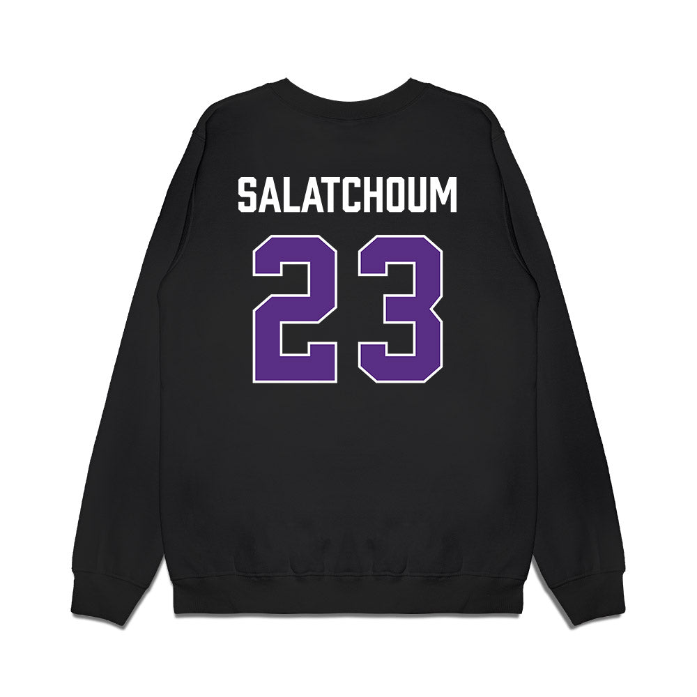 TCU - NCAA Men's Basketball : Vianney Salatchoum - Vintage Basketball Premium Crewneck Sweatshirt-1