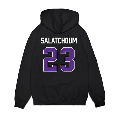 TCU - NCAA Men's Basketball : Vianney Salatchoum - Vintage Basketball Premium Hooded Sweatshirt-1