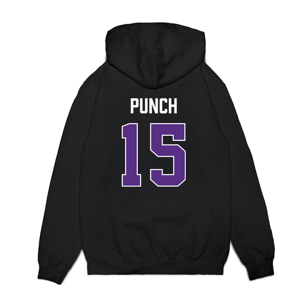 TCU - NCAA Men's Basketball : David Punch - Vintage Basketball Premium Hooded Sweatshirt-1
