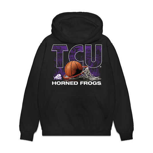 TCU - NCAA Men's Basketball : David Punch - Vintage Basketball Premium Hooded Sweatshirt-0