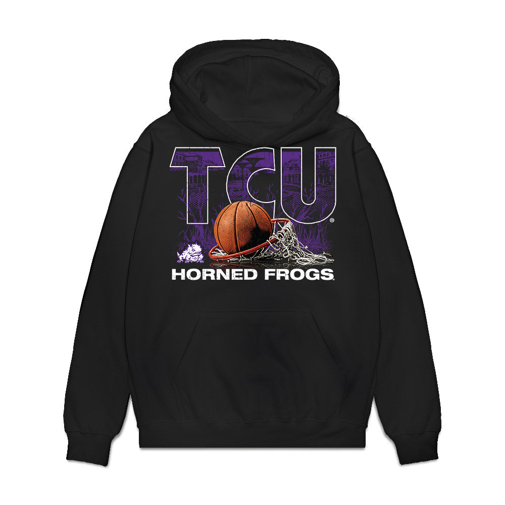 TCU - NCAA Women's Basketball : Donovyn Hunter - Vintage Basketball Premium Hooded Sweatshirt-0