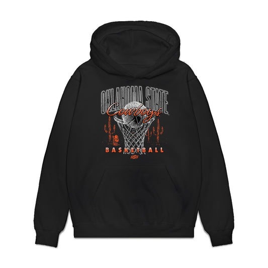 Oklahoma State - NCAA Men's Basketball : Andrija Vukovic - Vintage Basketball Premium Hooded Sweatshirt-0