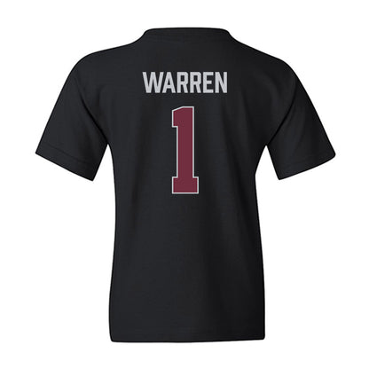 Mississippi State - NCAA Men's Basketball : Dellquan Warren - Vintage Basketball Youth T-Shirt-1