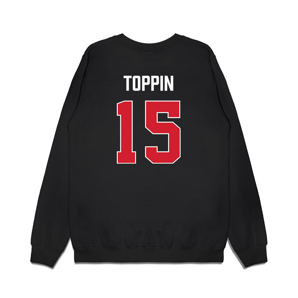 Texas Tech - NCAA Men's Basketball : JT Toppin - Vintage Basketball Premium Crewneck Sweatshirt-1