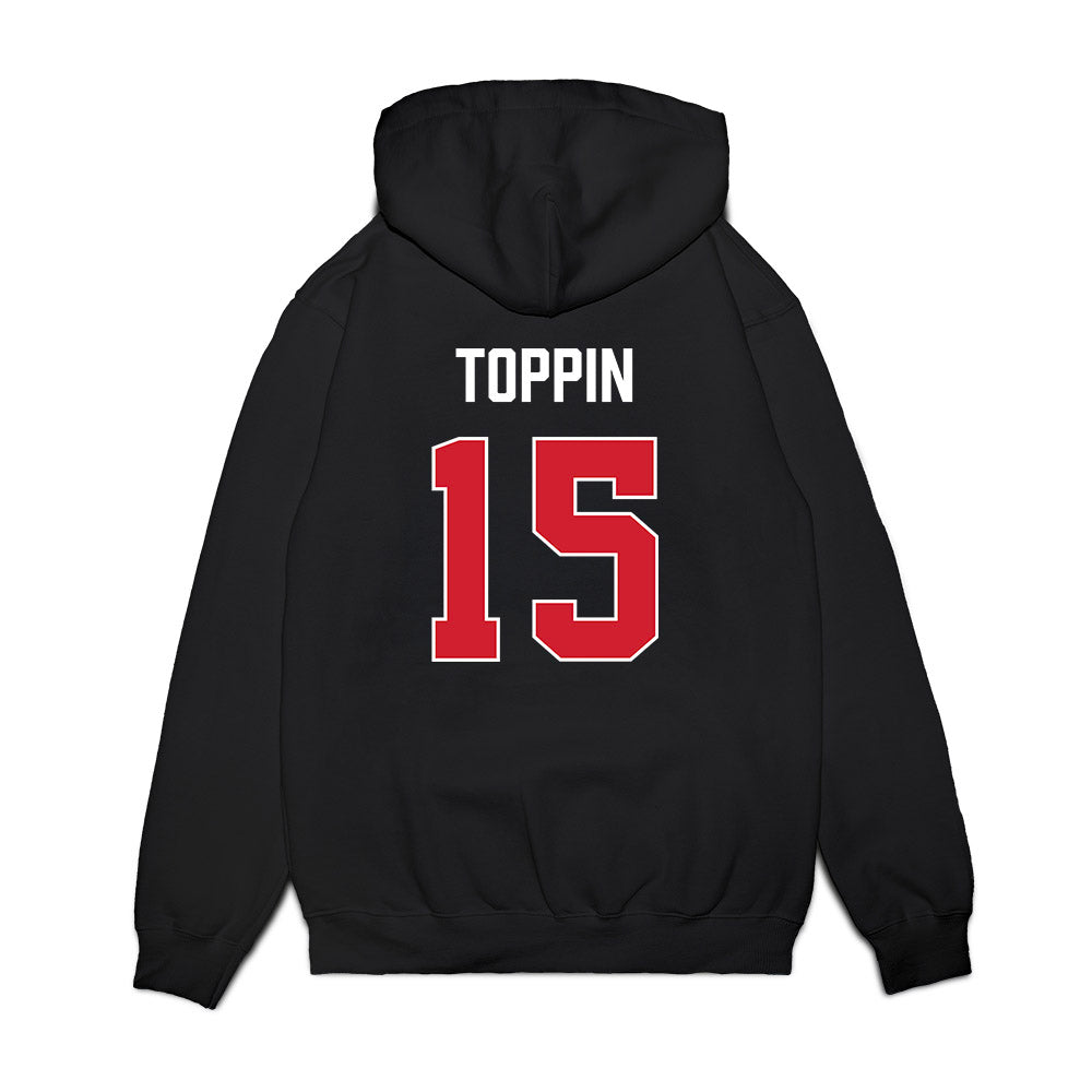 Texas Tech - NCAA Men's Basketball : JT Toppin - Vintage Basketball Premium Hooded Sweatshirt-1