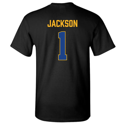 Pittsburgh - NCAA Men's Basketball : Dishon Jackson - Vintage Shersey T-Shirt-1