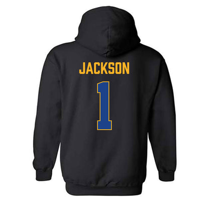 Pittsburgh - NCAA Men's Basketball : Dishon Jackson - Vintage Shersey Hooded Sweatshirt-1
