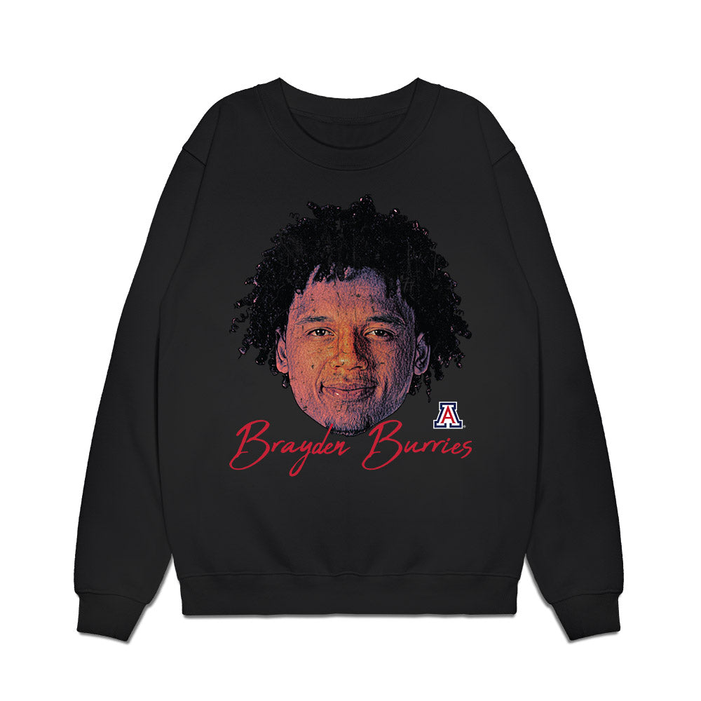 Arizona - NCAA Men's Basketball : Brayden Burries - Graphic Premium Crewneck Sweatshirt-0