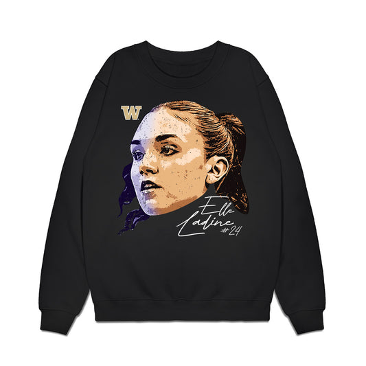 Washington - NCAA Women's Basketball : Elle Ladine - Game Face Premium Crewneck Sweatshirt-0