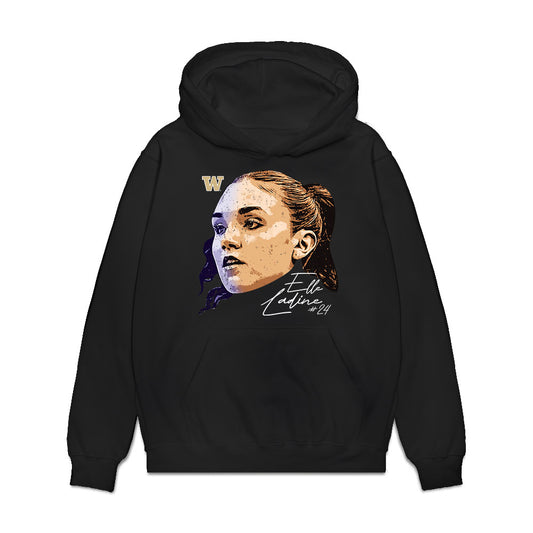 Washington - NCAA Women's Basketball : Elle Ladine - Game Face Premium Hooded Sweatshirt-0