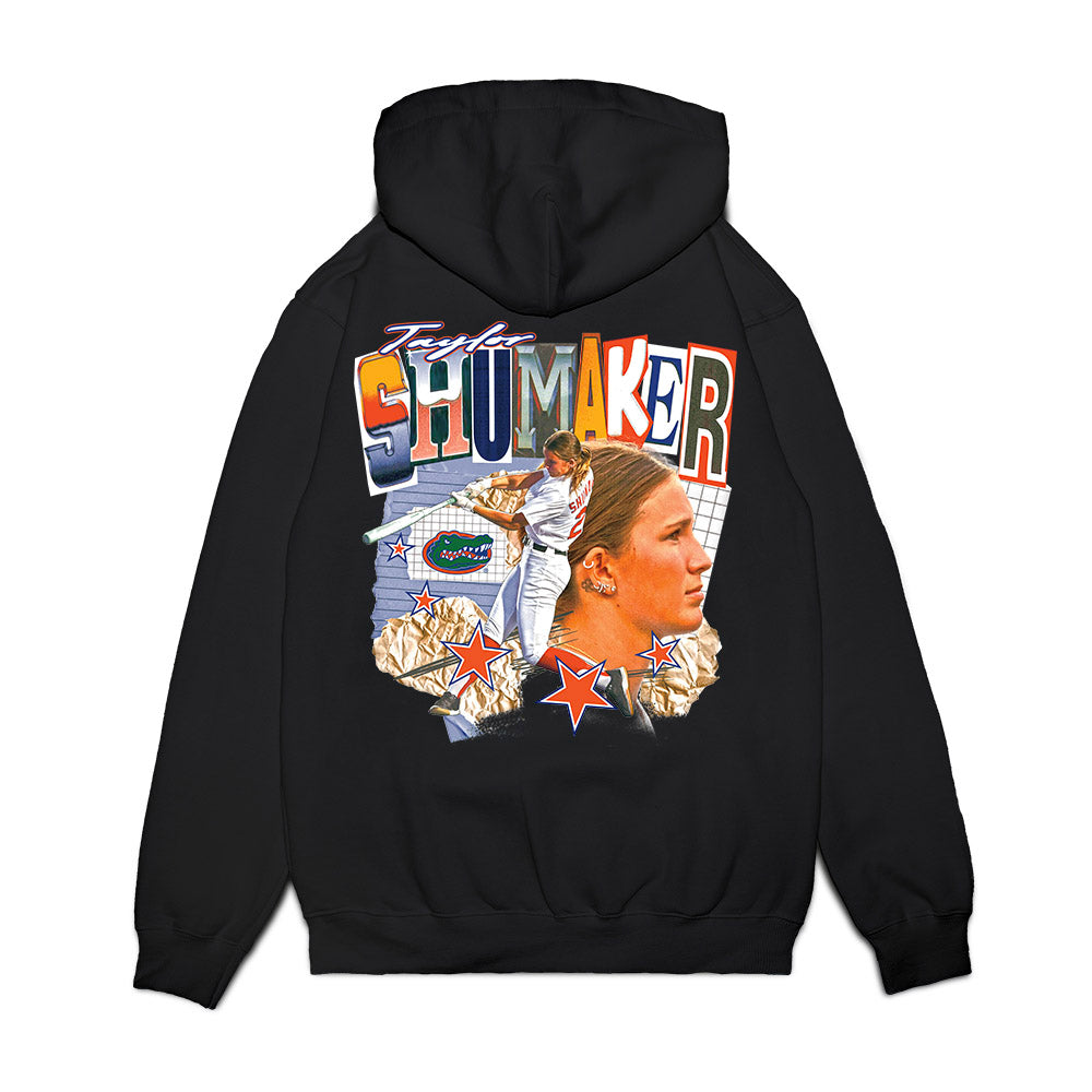 Florida - NCAA Softball : Taylor Shumaker - Cutout Collage Premium Hooded Sweatshirt-1