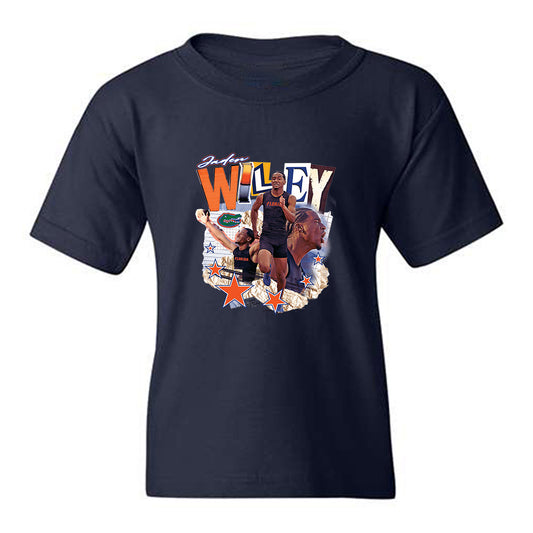 Florida - NCAA Men's Track & Field : Jaden Wiley - Cut out Collage Youth T-Shirt-0