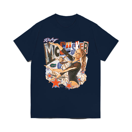 Florida - NCAA Women's Gymnastics : Riley McCusker - Cutout Collage Comfort Colors T-Shirt-0