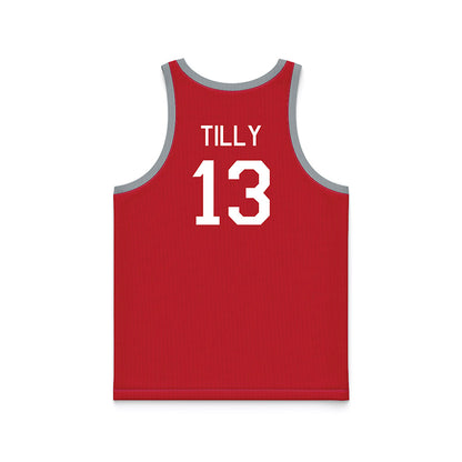 Ohio State - NCAA Men's Basketball : Christoph Tilly - Red Hardwood Basketball Jersey-1