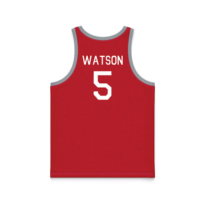 Ohio State - NCAA Women's Basketball : Ava Watson - Red Hardwood Basketball Jersey-1