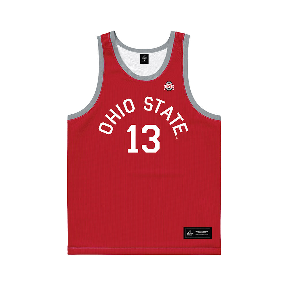 Ohio State - NCAA Men's Basketball : Christoph Tilly - Red Hardwood Basketball Jersey-0