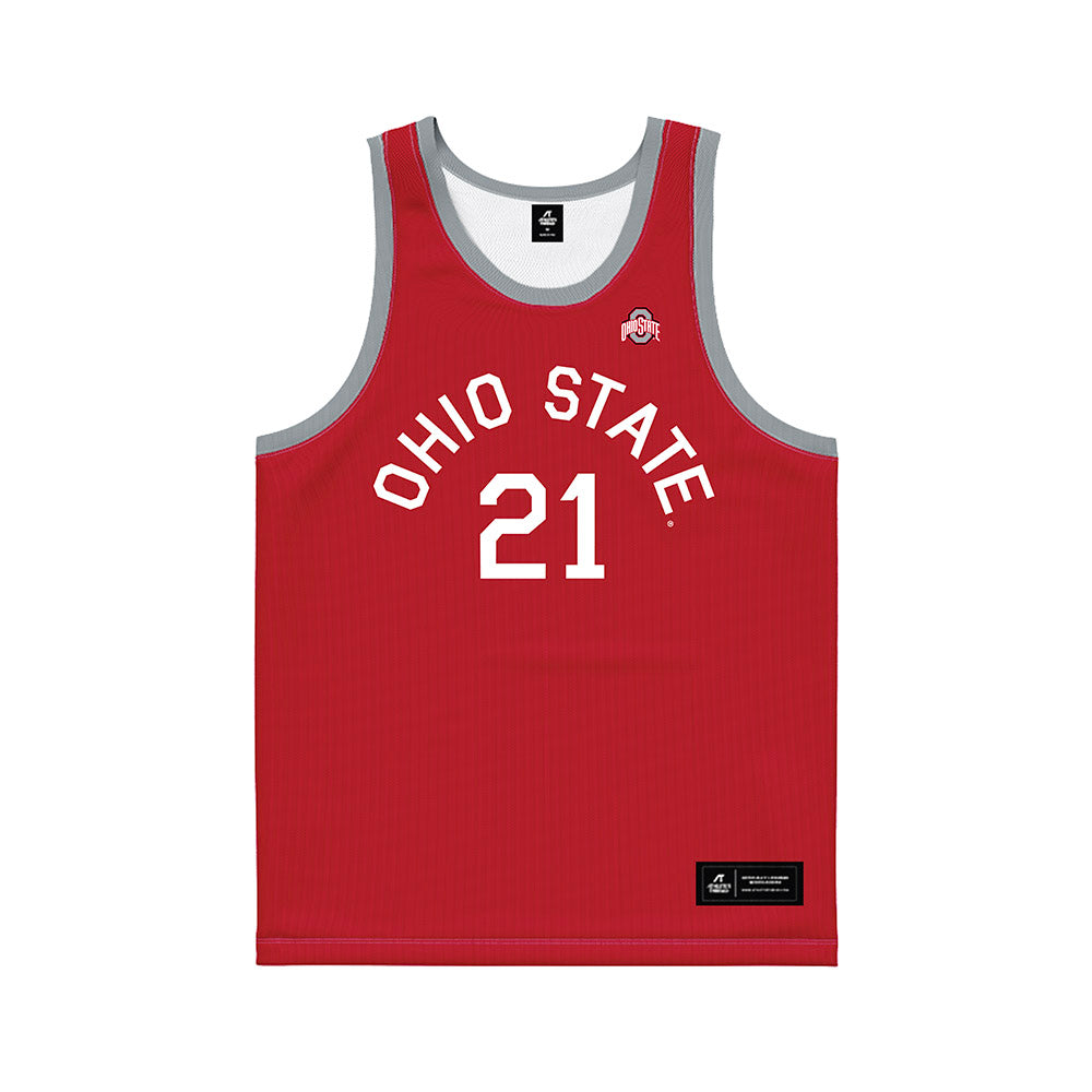 Ohio State - NCAA Men's Basketball : Devin Royal - Red Hardwood Basketball Jersey-0