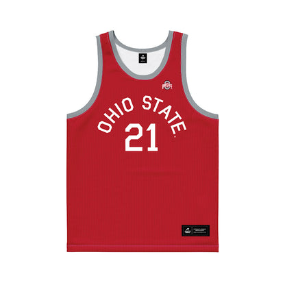 Ohio State - NCAA Men's Basketball : Devin Royal - Red Hardwood Basketball Jersey-0