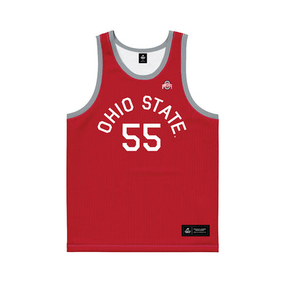 Ohio State - NCAA Men's Basketball : Braylen Nash - Red Hardwood Basketball Jersey-0