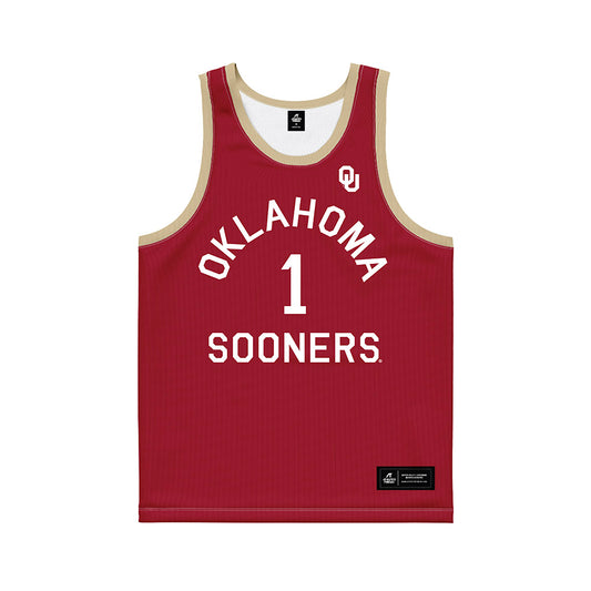 Oklahoma - NCAA Men's Basketball : Xzayvier Brown - Hardwood Reissue Basketball Jersey-0