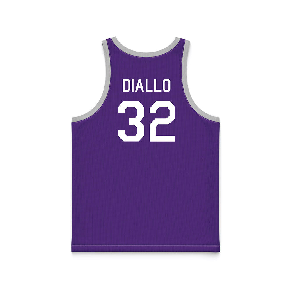TCU - NCAA Men's Basketball : Malick Diallo - Purple Hardwood Basketball Jersey-1