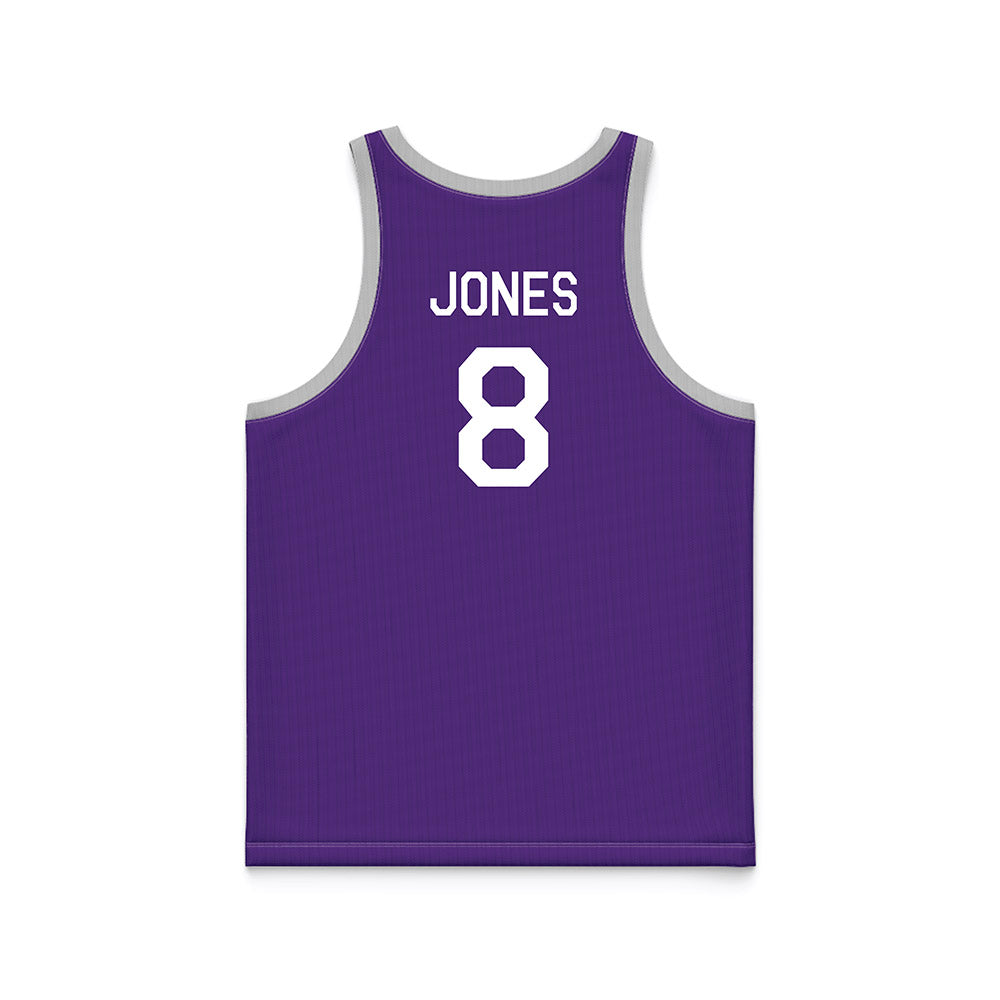 TCU - NCAA Men's Basketball : Robert Jones - Purple Hardwood Basketball Jersey-1