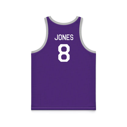 TCU - NCAA Men's Basketball : Robert Jones - Purple Hardwood Basketball Jersey-1