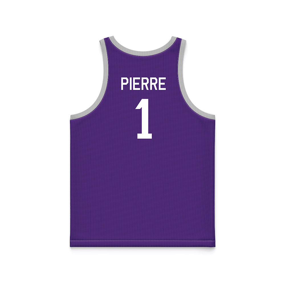 TCU - NCAA Men's Basketball : Jayden Pierre - Purple Hardwood Basketball Jersey-1