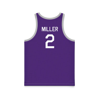 TCU - NCAA Men's Basketball : Emanuel Miller - Purple Hardwood Basketball Jersey-1