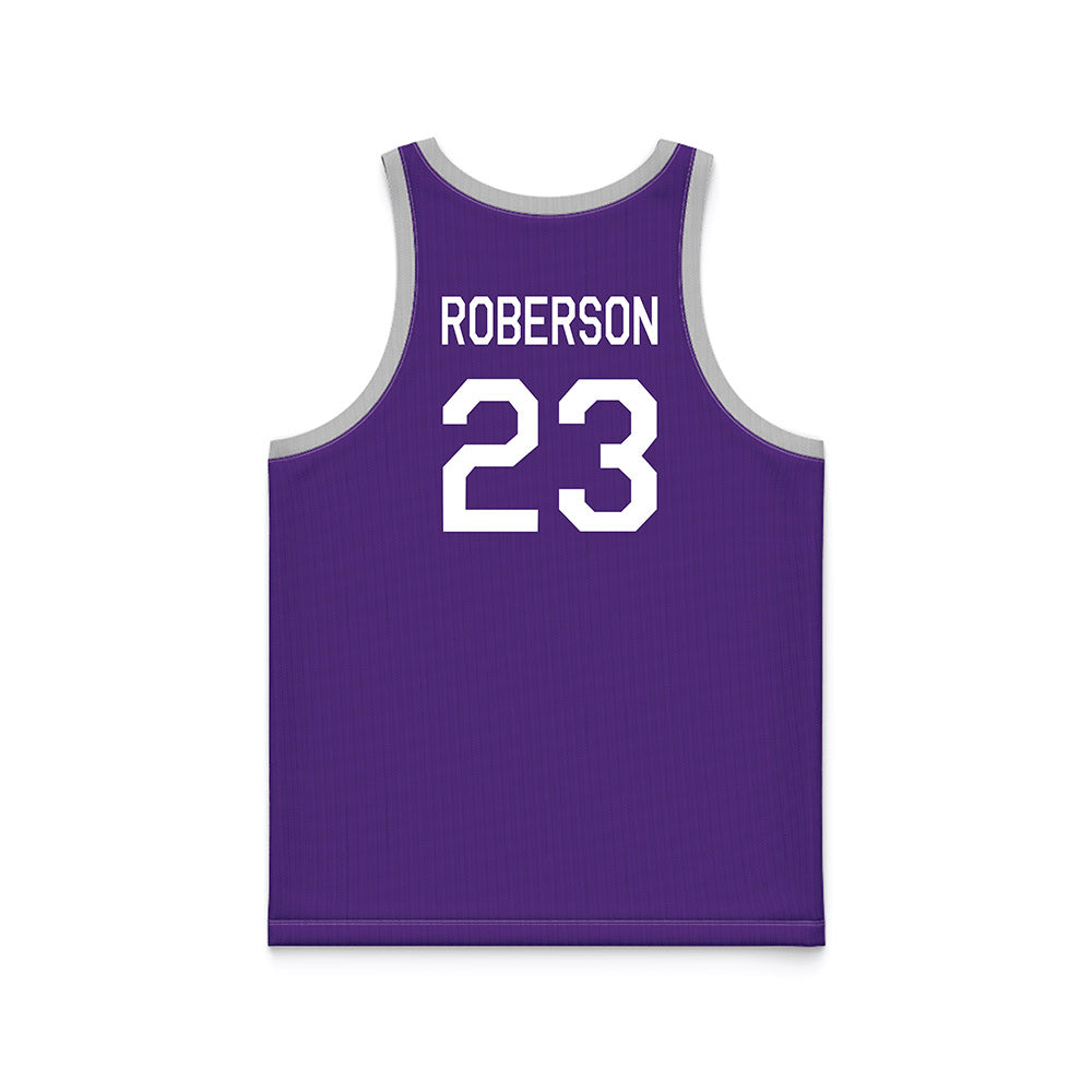 TCU - NCAA Women's Basketball : Aaliyah Roberson - Purple Hardwood Basketball Jersey-1
