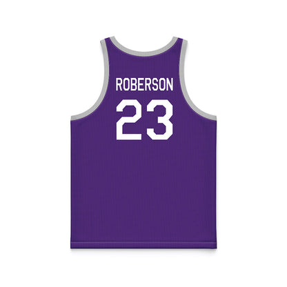 TCU - NCAA Women's Basketball : Aaliyah Roberson - Purple Hardwood Basketball Jersey-1